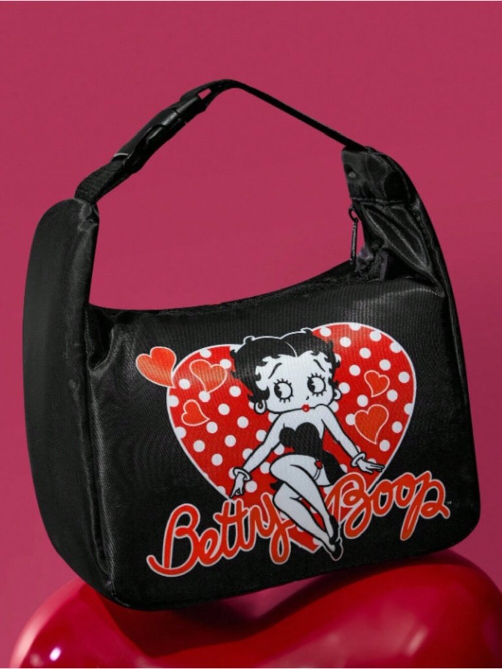 Betty Boop Insulated Lunch Tote Thermal Large Capacity Black Picnic Bag